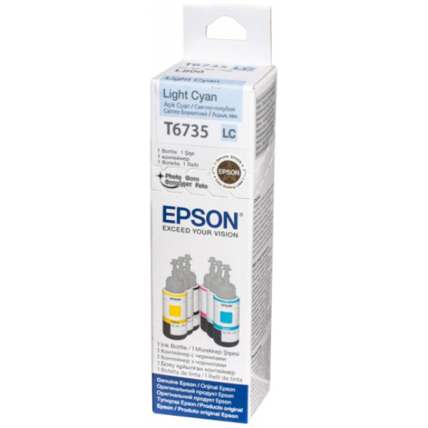 Чернила Epson T6735 light cyan для L800/L1800 (70 мл) (C13T67354A) оригинальные