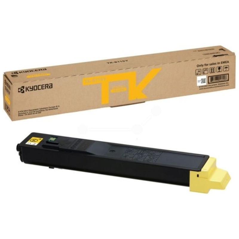 Картридж лазерный Kyocera TK-8115Y/1T02P3ANL0, желтый, 6000 страниц, оригинальный, для Kyocera M8124